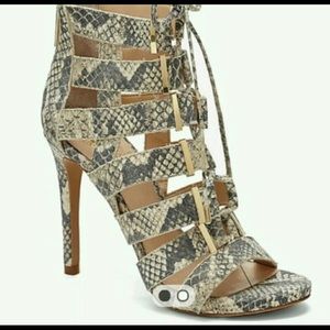 Vince Camuto | Snake Print Cage Heels